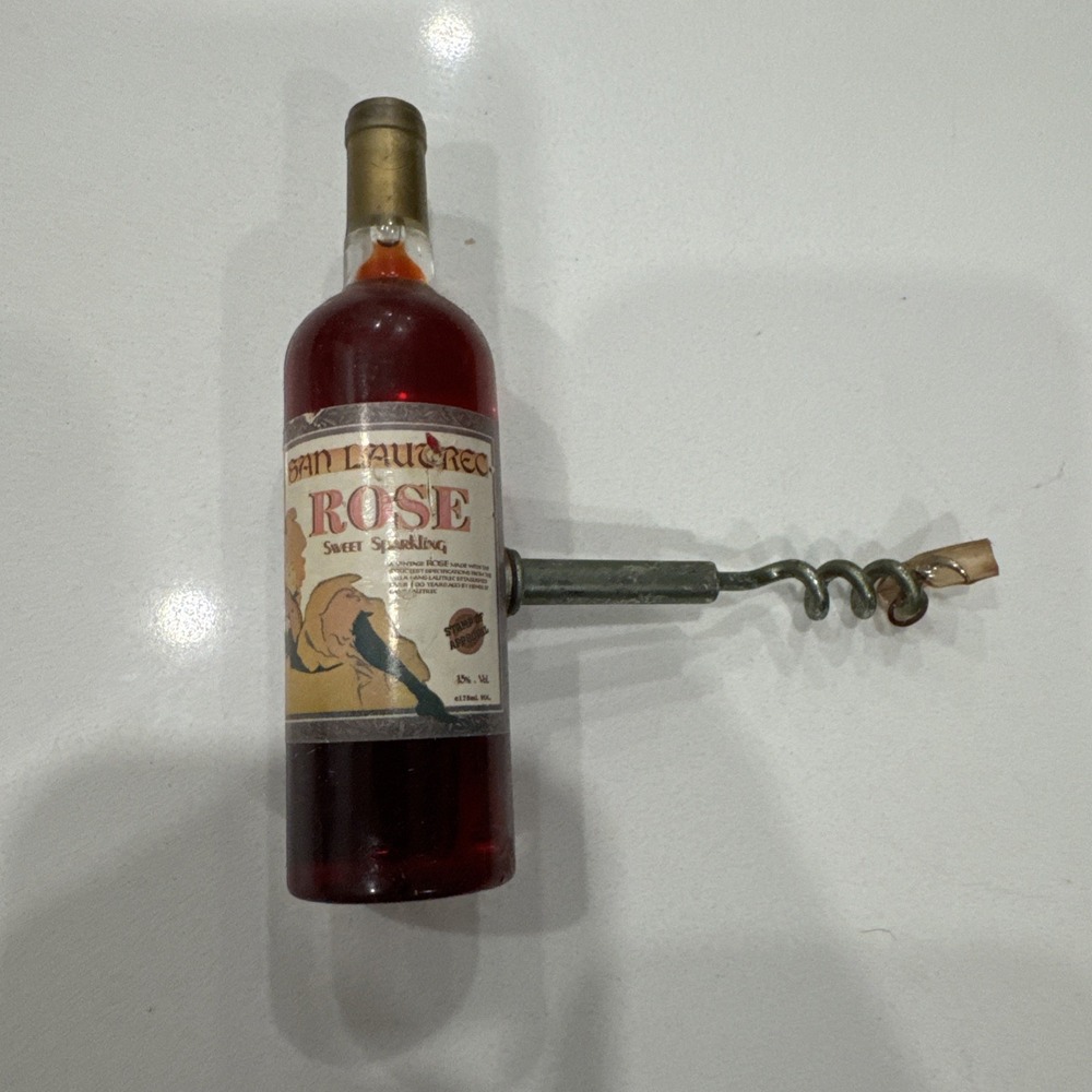 Mini San Laudrec Rose Bottle With Bottle Opener Refrigerator Magnet